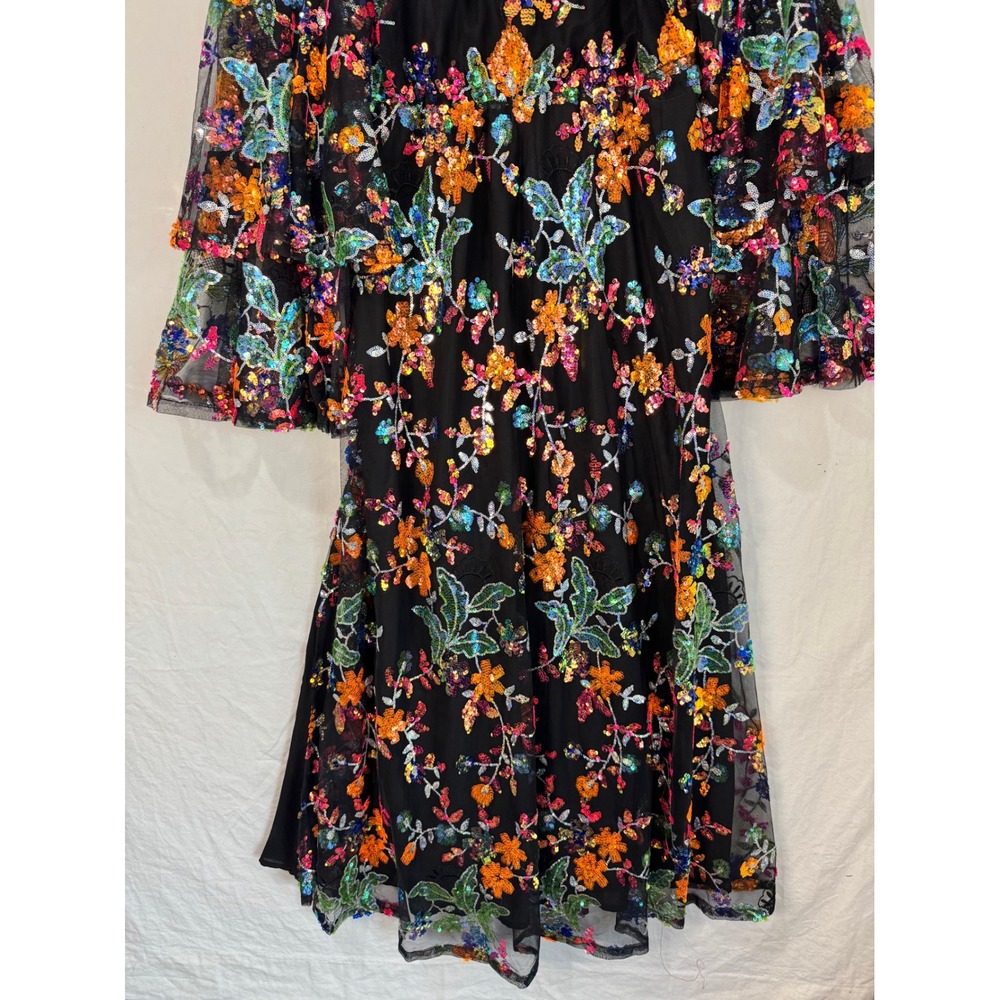 NWT Buddy Love Black Floral Sequin Maxi Dress - Picture 9 of 16